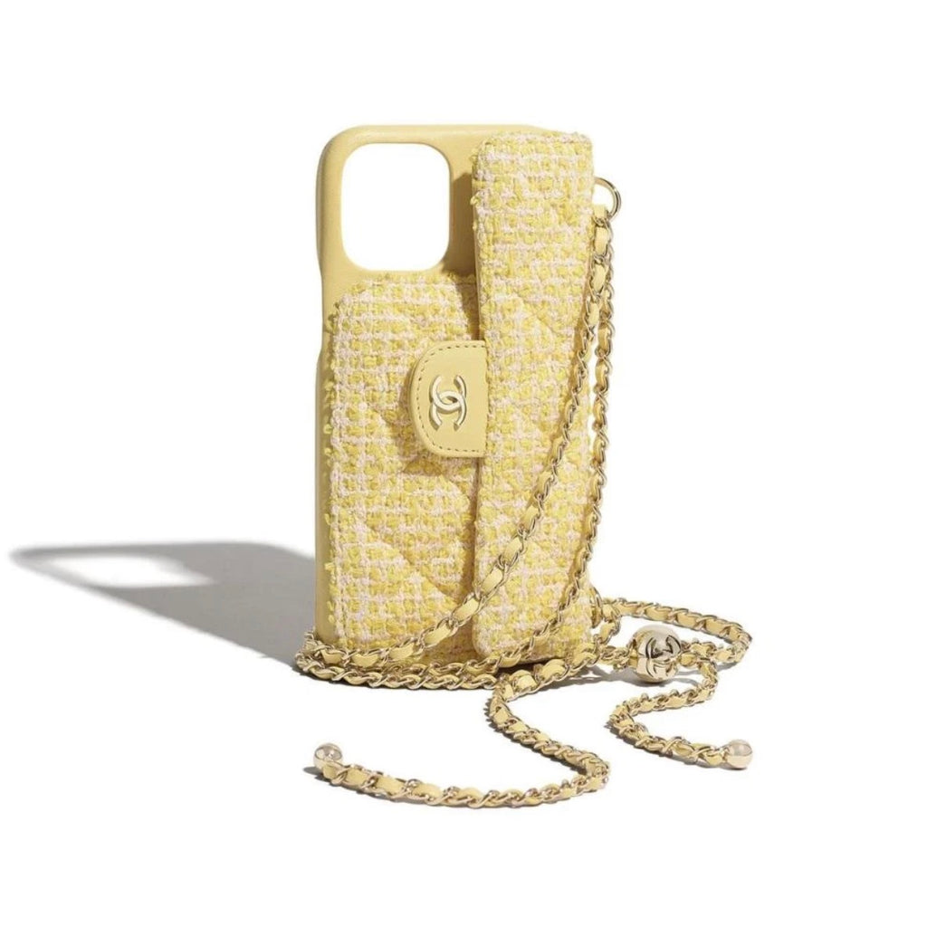 Quilted Telefoonhoesje met Kaarthouder & Ketting