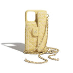 Quilted Telefoonhoesje met Kaarthouder & Ketting