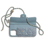 Quilted Telefoonhoesje met Kaarthouder & Ketting