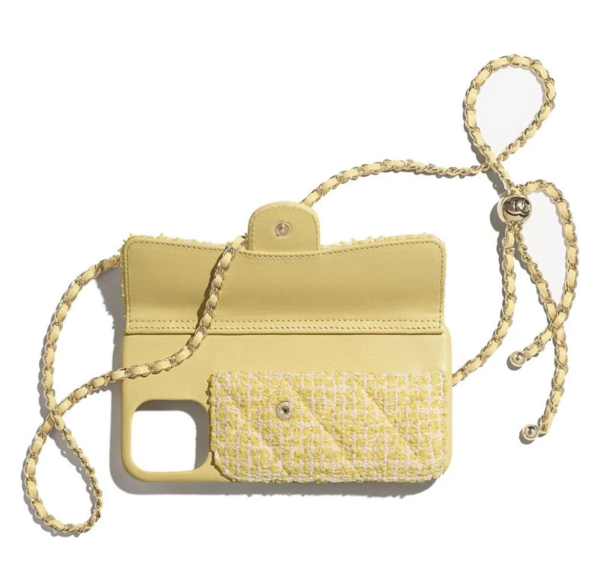 Quilted Telefoonhoesje met Kaarthouder & Ketting