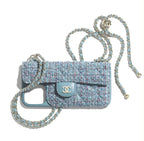 Quilted Telefoonhoesje met Kaarthouder & Ketting
