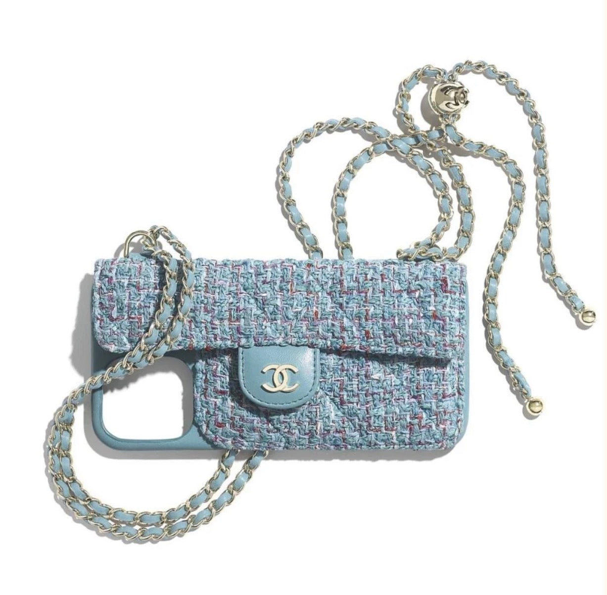 Quilted Telefoonhoesje met Kaarthouder & Ketting