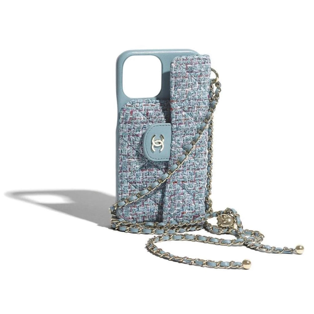 Quilted Telefoonhoesje met Kaarthouder & Ketting