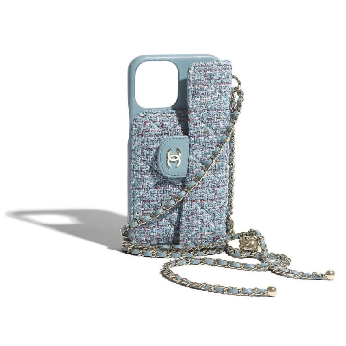 Quilted Telefoonhoesje met Kaarthouder & Ketting