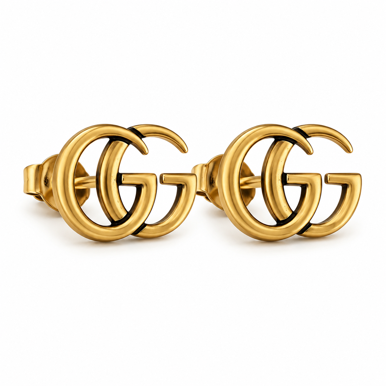 Luxe Dubbel G Monogram Oorbellen – Goudkleurig