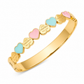 Goudkleurige Armband met Pastel Hartjes