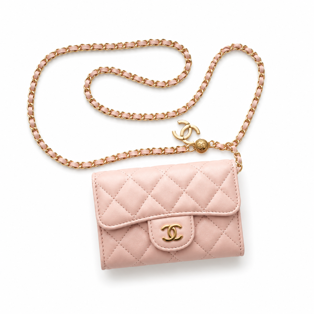 Quilted Crossbody Met Ketting