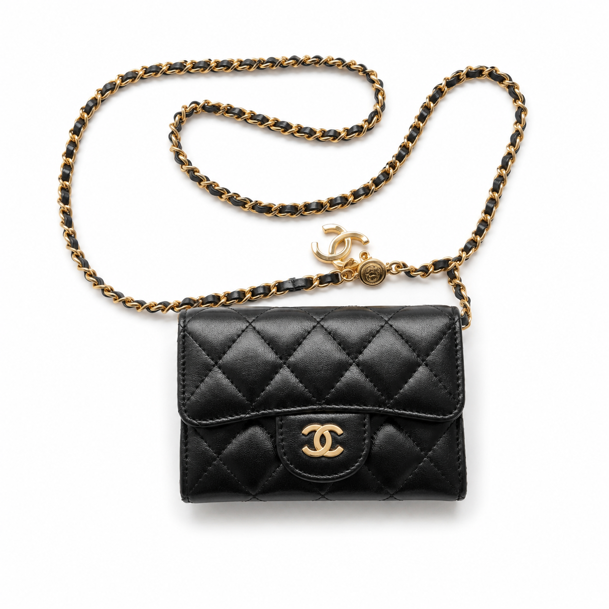 Quilted Crossbody Met Ketting
